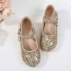 Buty Księżniczki Niskie Obcasy Dziecięce 2024 Nowe Miękkie Kryształowe Buty Dziecięca Moda Niskie Obcasy Śliczne Płytkie Mary Janes na Imprezę Wesele