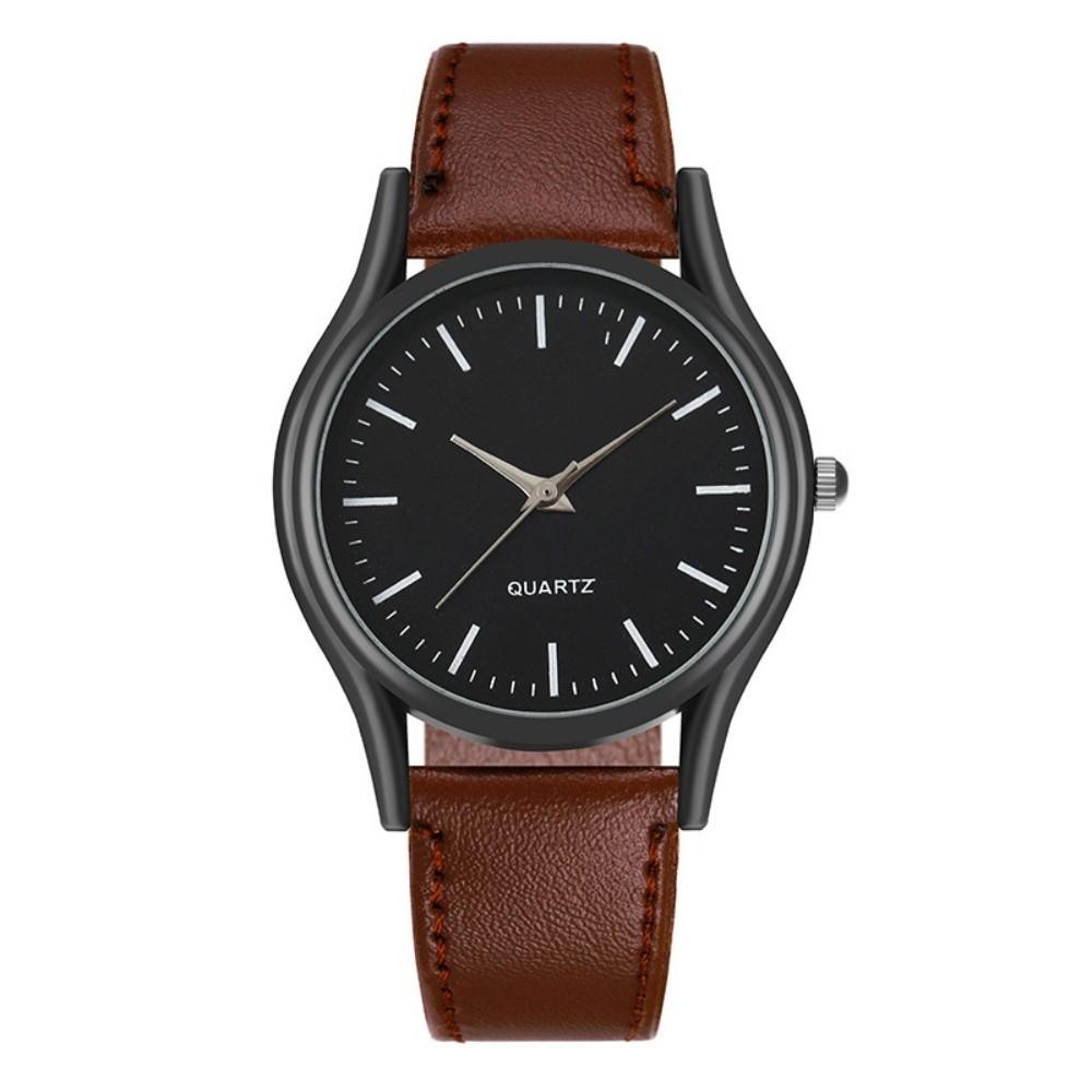 Leather Strap Couples Watch Minimalist Classic Wristwatches Elegant Quartz Watch for Men