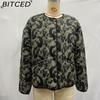 BITCED Women's Winter Plus Size Fashionable Oversized Animal Print Cotton Coat