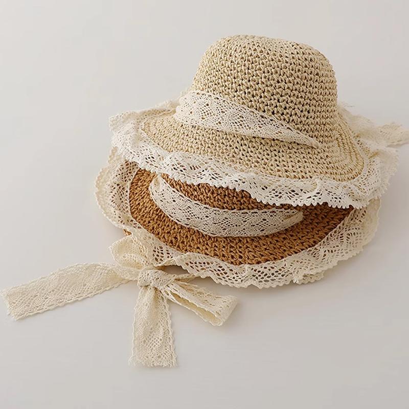 Summer Children'S Vacation Beach Hat Summer Lace Straw Hat Baby Parent-Child Spring And Autumn Sun Hat