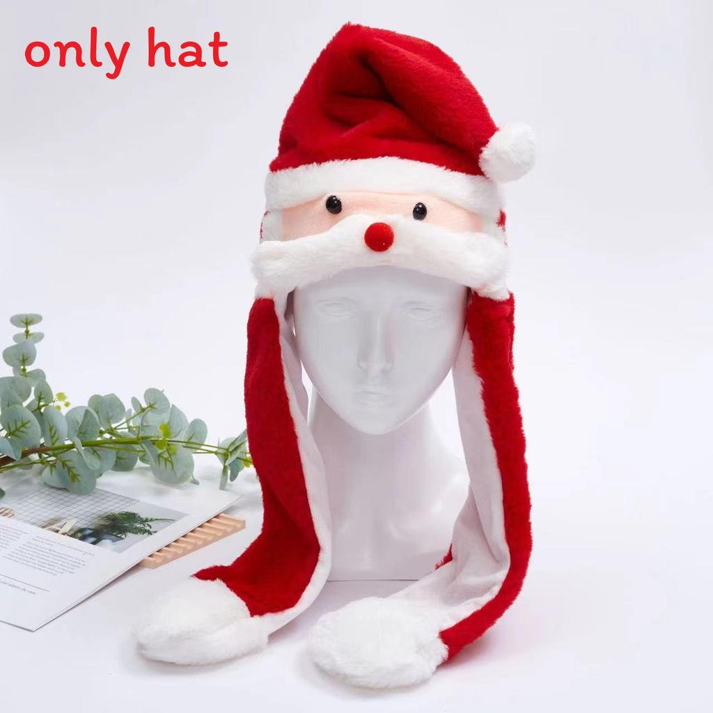 Christmas Reindeer Plush Hat With Moving Ears For Holiday Party Gifts