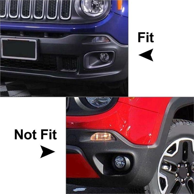 NEW-Front Bumper Fog Light Lamp Bezel Cover Fog Light Frame For 2015-2018 Jeep Renegade 5XB28XS9AA 5XB32XS9AA