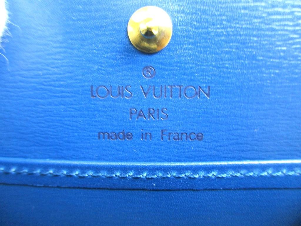 Authentic LOUIS VUITTON Epi Blue Leather Coin Purse Porto Monnaie Boite #a992 Refurbished