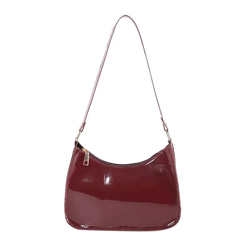 High Quality Zipper PU Solid Color Shoulder Bags Sewing Thread Youth High Capacity Hobos Fashion High Quality Hot Sale