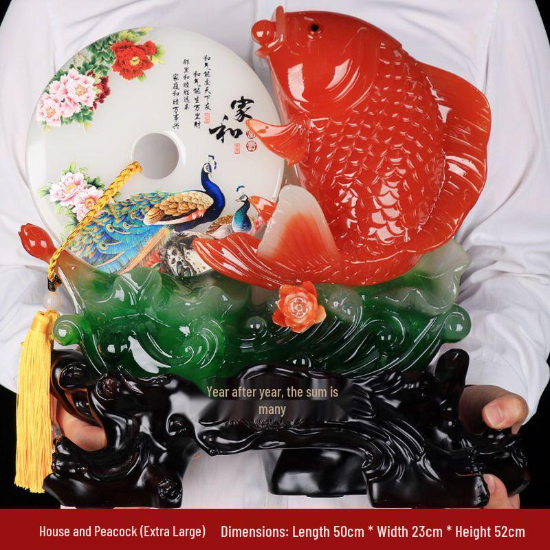 Yearly Abundance Fish Ornament: Home Decor for Living Room, Wine Cabinet, TV Stand - Perfect Housewarming Gift