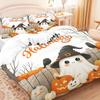 3pcs Halloween Cartoon Ghost Printed Duvet Covers, 1 Down Duvet Cover+2 Pillowcases, Coreless. Soft and Comfortable Bedding Set