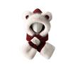 Angola red plush bear hat women's winter new autumn and winter thickened warm scarf gloves integrated