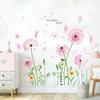 Naklejka ścienna dekoracja kwiatowa ciepła sypialnia ściana tła przy łóżku samoprzylepna naklejka tulipan dziewczyna XY9030