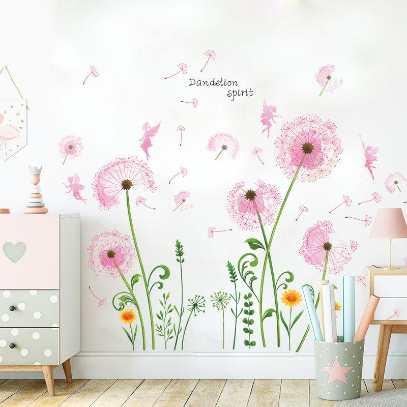 Naklejka ścienna dekoracja kwiatowa ciepła sypialnia ściana tła przy łóżku samoprzylepna naklejka tulipan dziewczyna XY9030