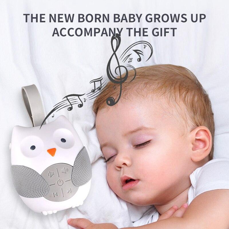 Cartoon Owl Shape Musical Pacifier Newborn Sleeping Bed Hanging Player Children's Soothing Toys Three-speed Timing Mode
