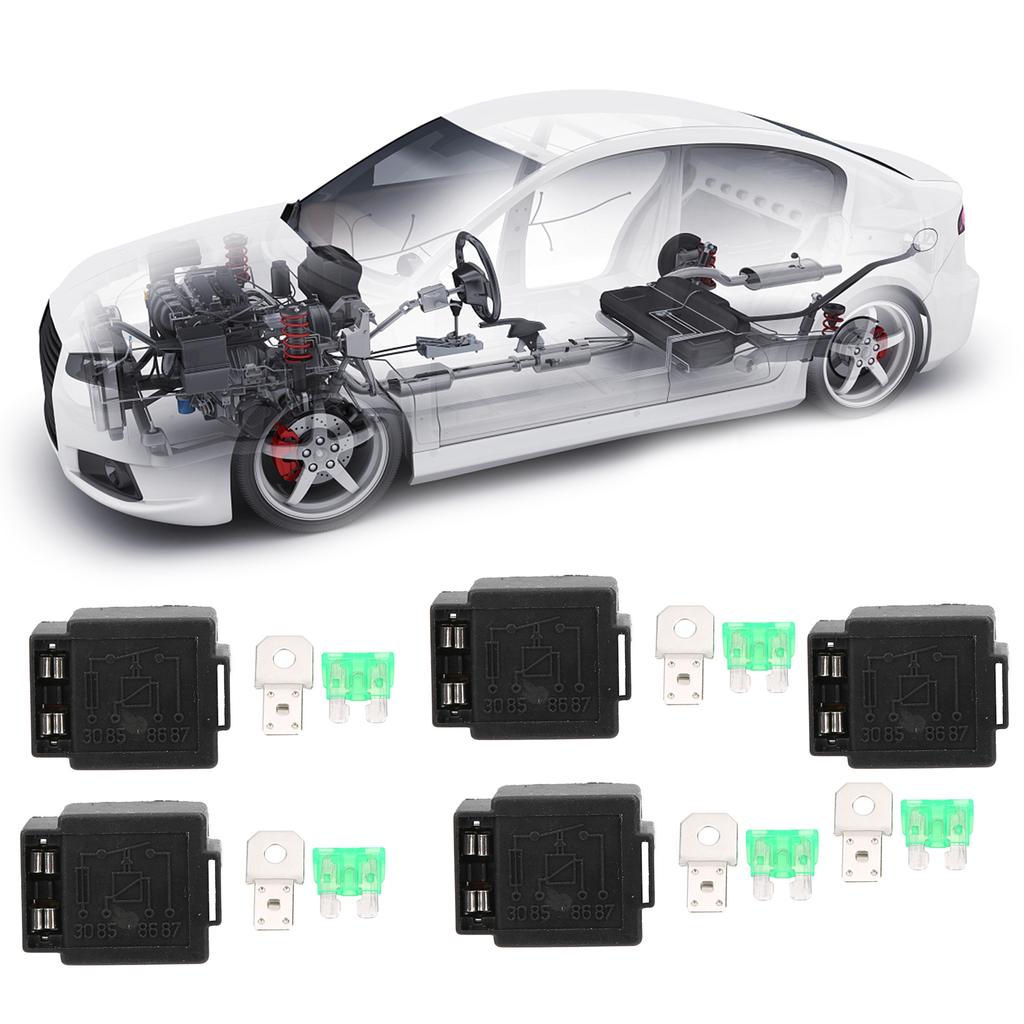 5pcs Car Flasher Relay 4Pins 12V 30A Vehicle Shockproof Waterproof Light Controlling JD1912