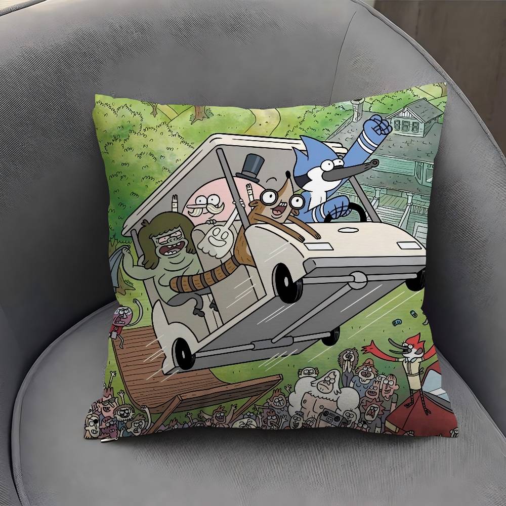 Cartoon R-Regular Show Pillowcase Toon Gift Cushion Cover Bedroom Home Sofa Chair Seat Decor Pillow Case