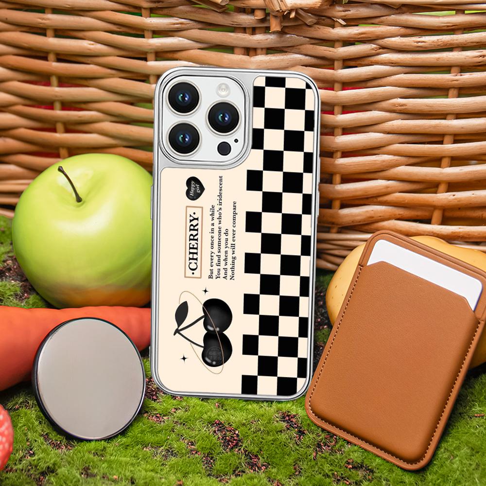 Lucky poster fashion web design Phone Case for iPhone 16 15 14 13 12 11 Pro Max Sheepskin Silver-edged protective case