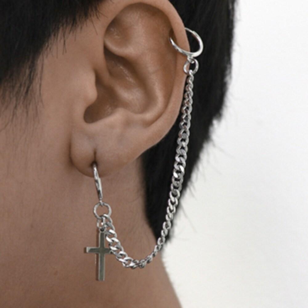 Men's Earrings Two-Pin Drop Men's Bracelet Surgical Steel Force