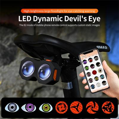 Světlo na kolo Oči Zadní světlo Programovatelné LED Chytré Kočičí oči Zadní světlo na motorku Zadní brzdové světlo Motocyklová LED Dynamická Lampa Ďábelských očí