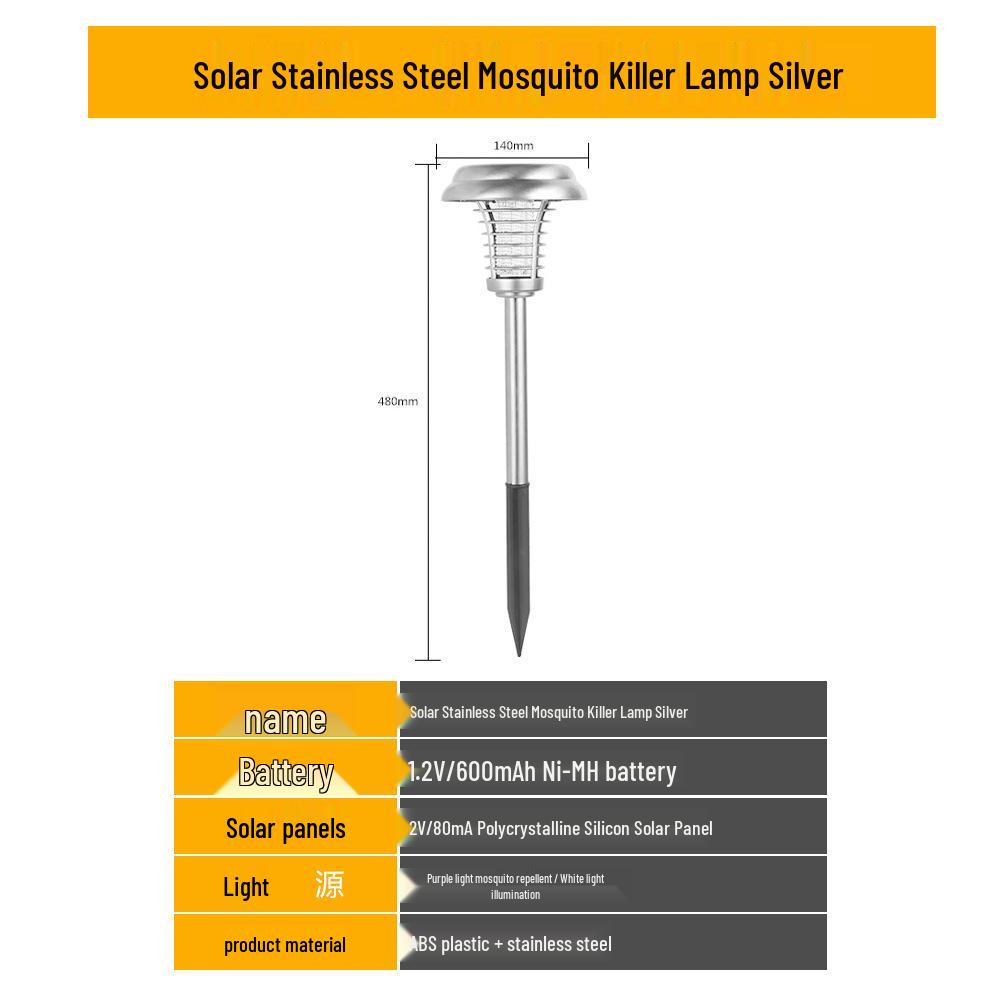 Waterproof Solar Electric Mosquito Killer Lamp for Outdoor Garden Use