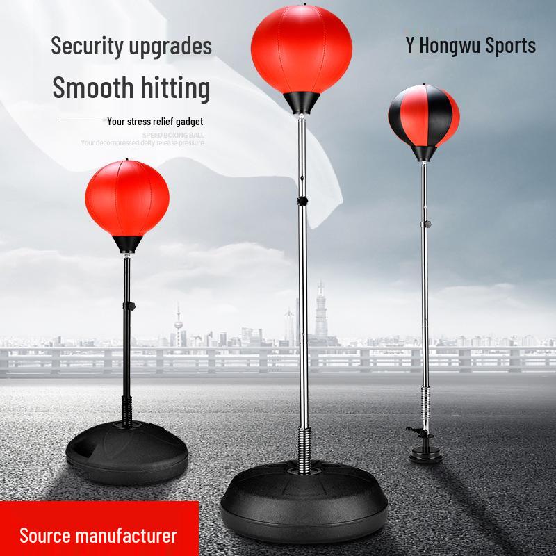 

Напольный боксерский скоростной мяч для взрослых, тренажер для реакции и боксерская груша-неваляшка. Child Without Gloves чёрный