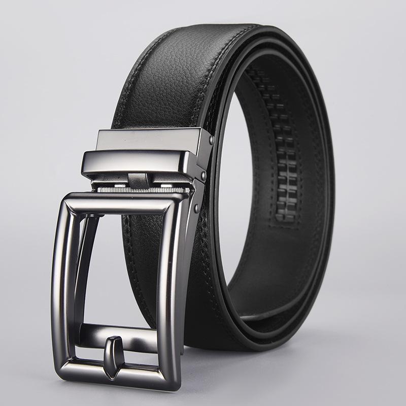 Men'S Premium Leather Belt Automatic Buckle Business Alloy Men'S Belt