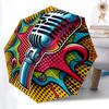 1pc Retro Microphone Automatic Open/Close Umbrella - Portable Collapsible Umbrella with 8-Rib Stability, Fashion Lovers Yy251017150