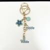 Gradient Flower Letter Keychain for Bags and Car Keys