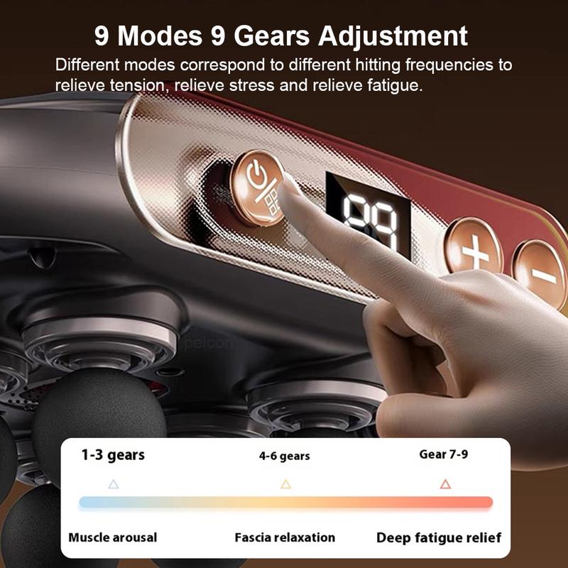 Fascia Massage Gun High Frequency Muscle Massager Gun Body Back Waist Shoulder Massage Machine 16 Heads Professional Fascia Gun