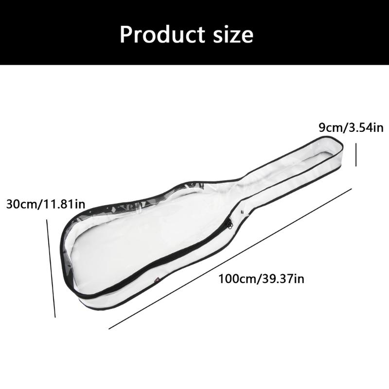 Clear Guitar Storage Case with Double Zipper Acoustic Guitars Bag Protector for 39inch Electric Guitar Accessory