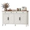 VASAGLE BBK381W02 Sideboard Storage Unit with Drawer, Kitchen Cabinet with Doors, Adjustable Shelf, Country Style, for Living Room, Dining Room