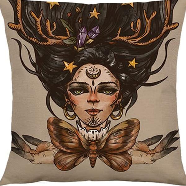 Tarot Printed Line Pillow Cover Moon Star Home Bedroom Sofa Pillow Cushion Cover