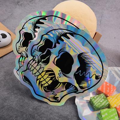Bolsa para Galletas de Caramelo de Calavera de Halloween Láser Autosellante Bolsa de Embalaje para Regalo Bolsa de Plástico Favores de Fiesta para Niños Truco o Trato