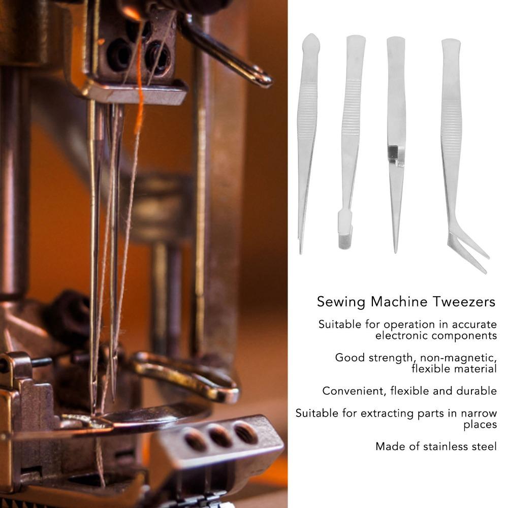4pcs Flexible Tip Long Tweezers Stainless Steel Beading Tweezers Craft Tweezers  Sewing Applications