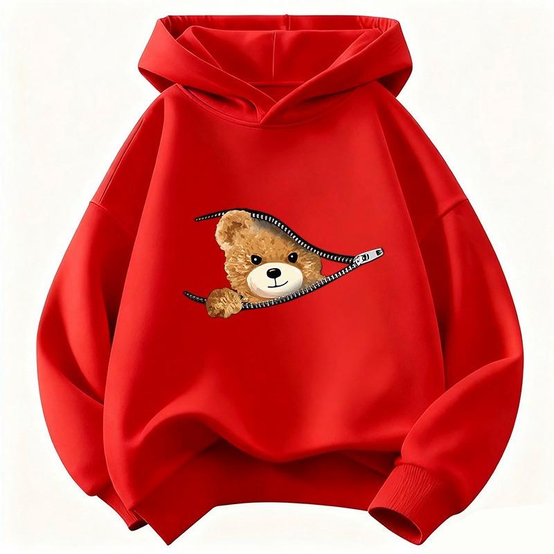 Süßer Modebär Lustiger Hoodie Kinder Kinder-Sweatshirt mit Kapuze für Jungen Mädchen Freizeit-Hoodies Hip Hop Kleidung