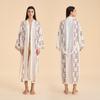 Women's Satin Chiffon Printed Robe - European & American Style Pajamas, Loose Comfortable Long Home Wear (WP3955)
