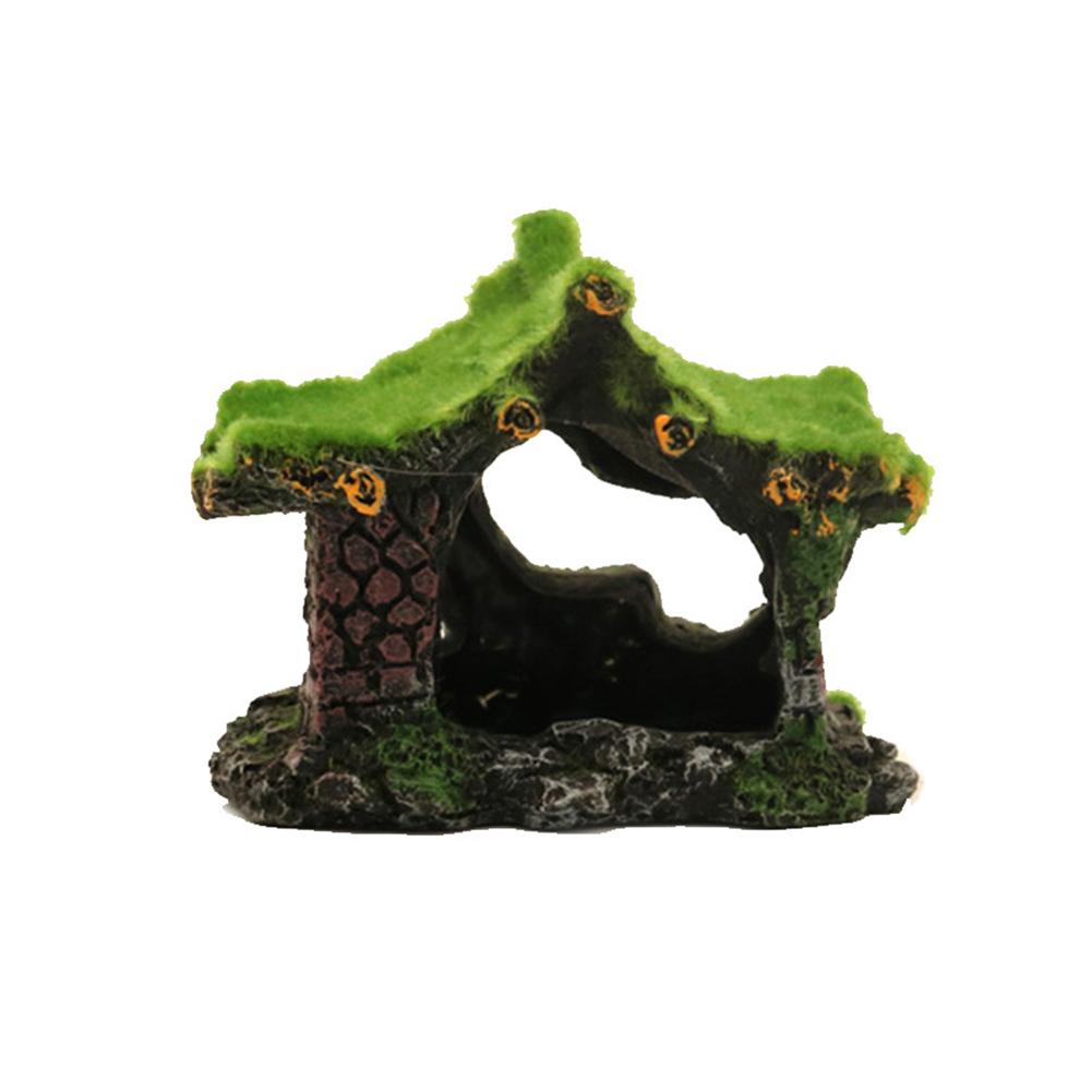Aquarium Hollow-out Moss Resin Ornament Fish Shrimp Hideout Caves Fish Tank Landscaping Decoration