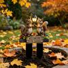 Outdoor Garden Ornament Two Squirrels Decorative Stake, Welcome to The Acrylic Yard Accessory Art, Street Lamp Squirrel Sign for Lawn Pathway