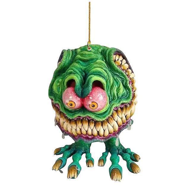 Unique Acrylic Big Mouth Monster Car Pendant Colorful Backpack Ornament For Halloween Christmas Celebration And Home Style