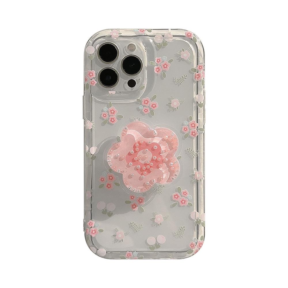 Crushing Flowers Quicksand Stand 14promax IPhone Case 13 Transparent Iphone15 Suitable for 11 Dopamine 16