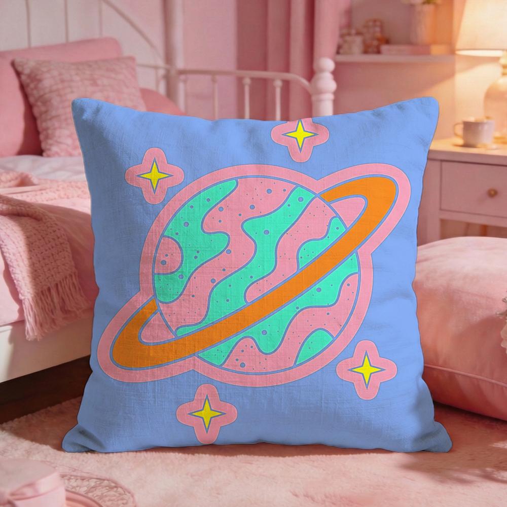 DecorCartoon PlanetS Cushion Cover Premium Comfort Reversible Pillow Cove Two in One Design for Any Room Car Interior