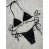 New 2026 Luxury Rhinestones String Bikinis Set Women Summer Beach 2 Piece Swimsuit Female Triangle Swinwears