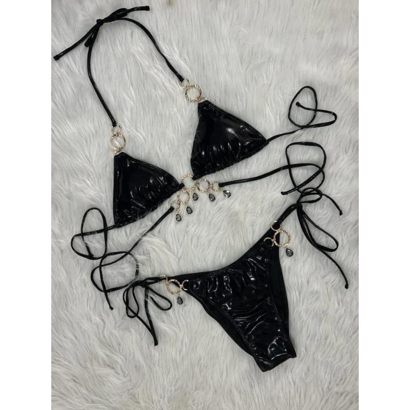 New 2026 Luxury Rhinestones String Bikinis Set Women Summer Beach 2 Piece Swimsuit Female Triangle Swinwears