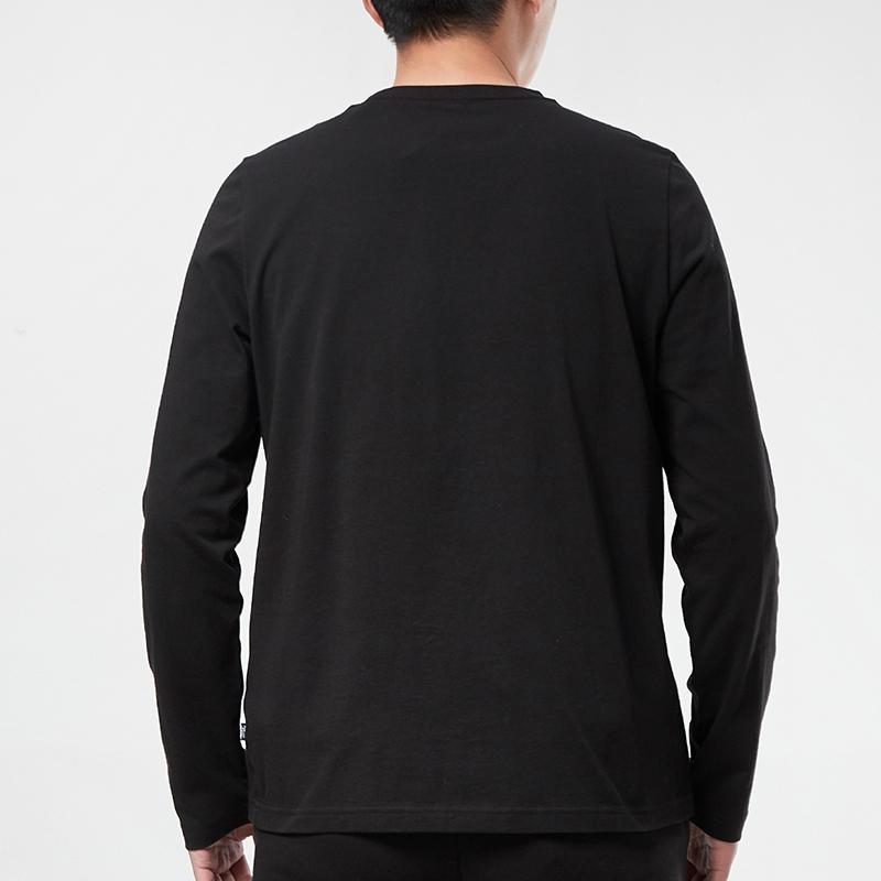 PUMA Essentials Long T Shirts Men's Black Crew Neck Moderate Straight Fit 845924-01