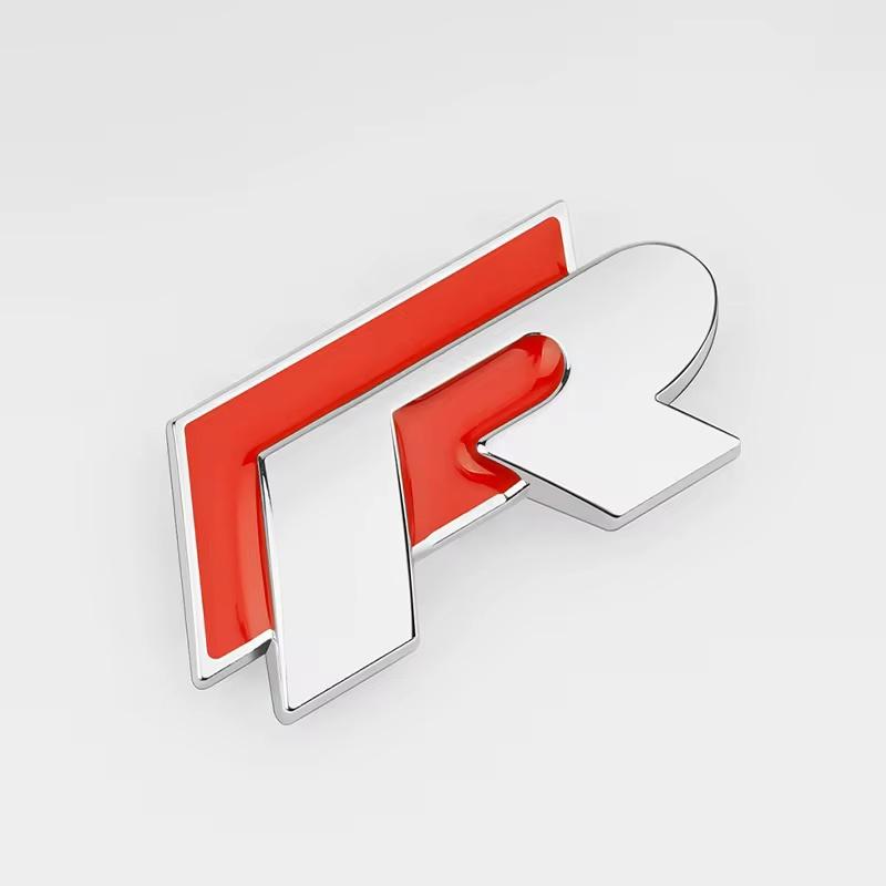 3D Metal R Line Logo, Car Front Grill Badge Rear Trunk Emblem Sticker for G-ol-f 4 5 6 7 P-ol-o P-assa-t T-igua-n T-oura-n C-C T-ouare-g