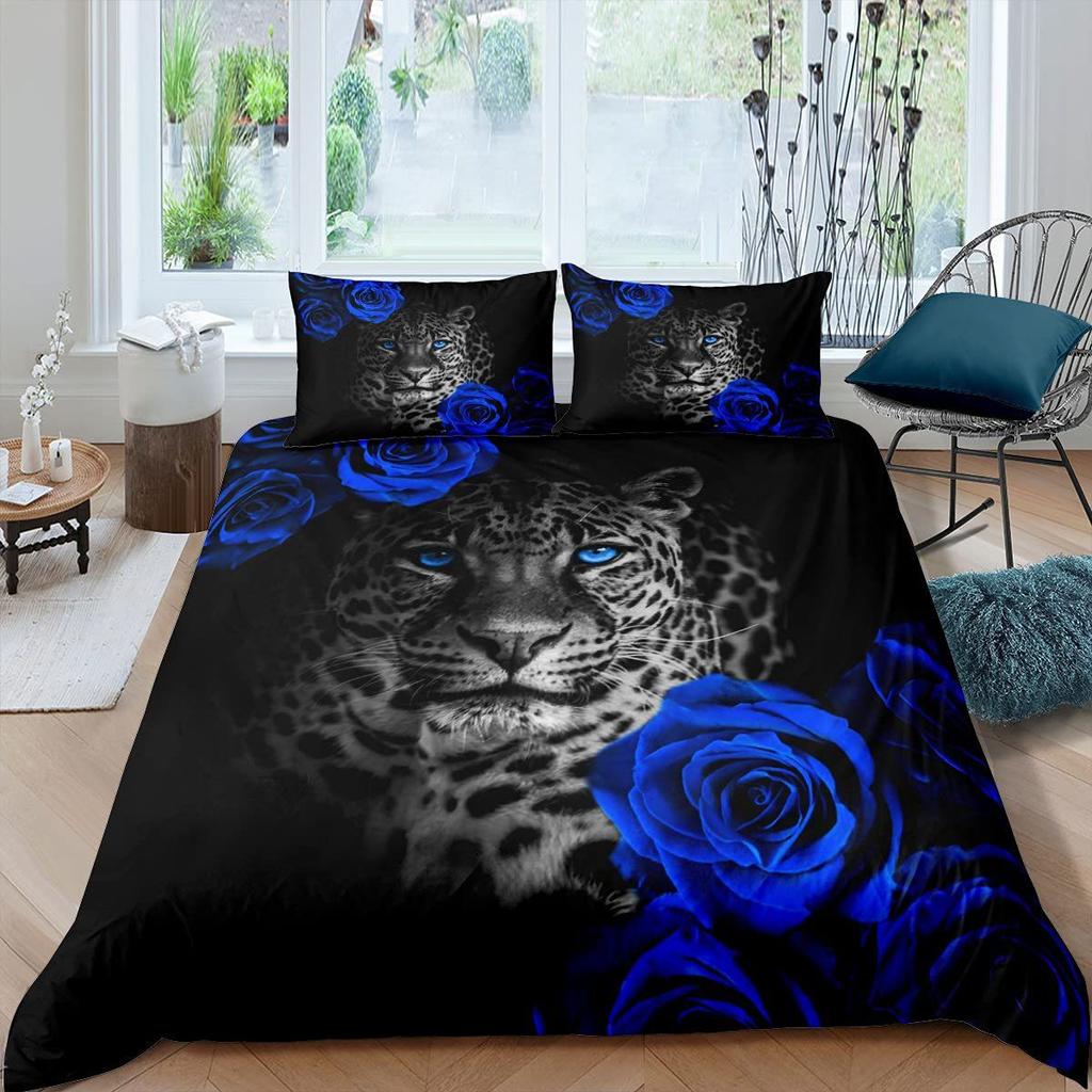 Nautical Anchor Three-Piece Quilt Cover 3D Digital Printing Bedding Set Geometric Striped Bed Cover