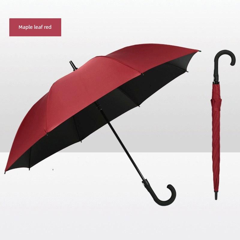 Golf Umbrella, Reinforced, Wind-Resistant, Enlarged, Thickened, Automatic, Portable, Black-Coated, Sunshade, Sun Protection, Dual-Use for Sun and
