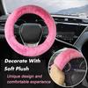 Fluffy Car Steering Wheel Cover,Steering Wheel Cover For Women Soft Plush Steering Wheel Cover Fashion Car Interior Decor Accessories Suitable For 15