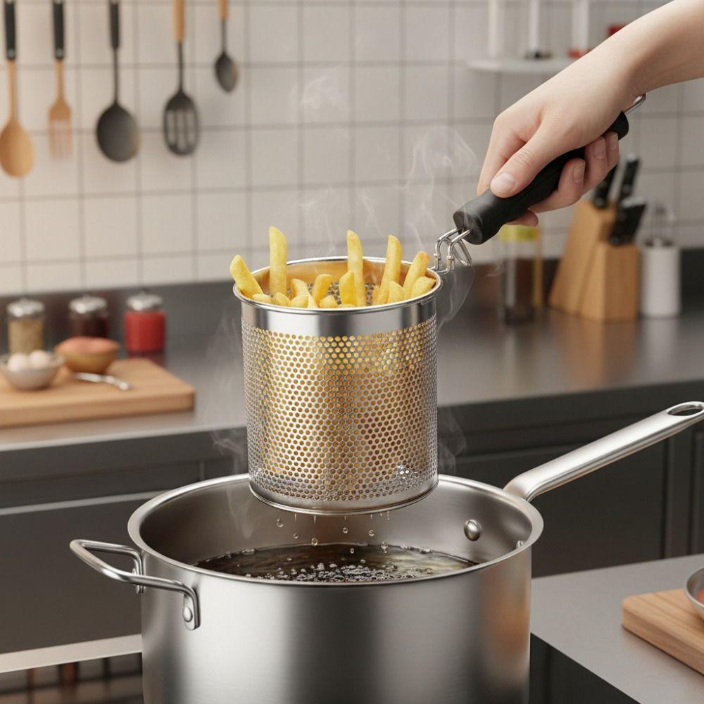 Stainless Steel Hot Pot Strainer Spoon Hanging Pasta Colander Frying Basket Frying Chip