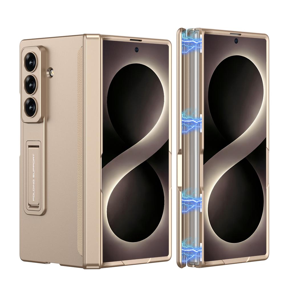Magnetisches Scharnier All-inclusive Hülle für Samsung Galaxy Z Fold 8 Ultra Stoßfeste Matte Kunststoff Ständer Abdeckung für Samsung Z Fold7 Hülle