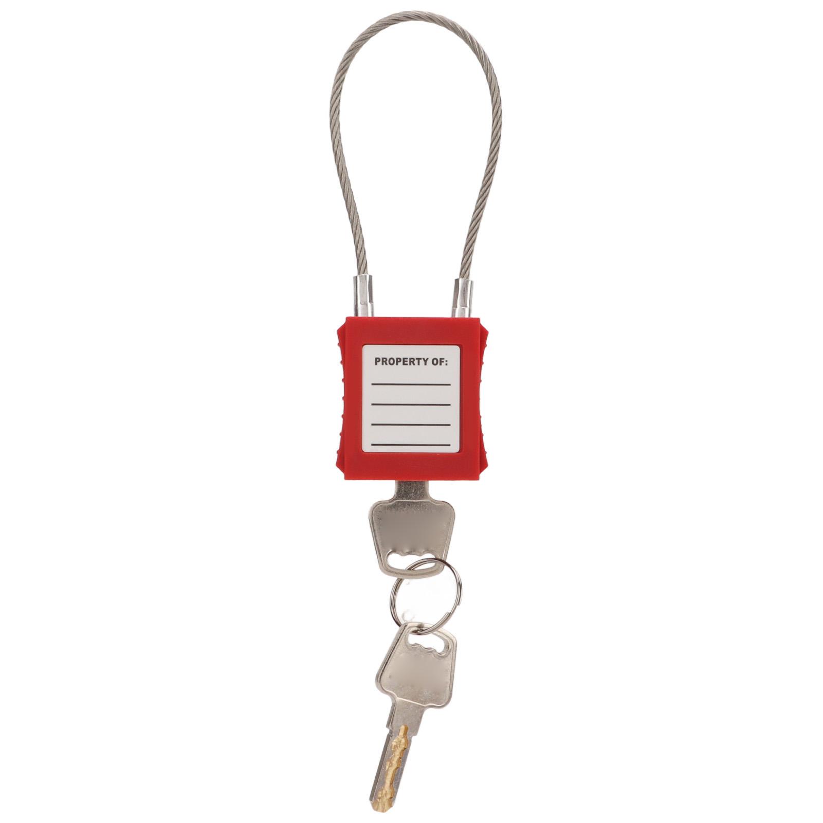 Lockout Tagout Cable Locks 85mm Shackle Steel   Padlock with 2 Key for Equipment Maintenance