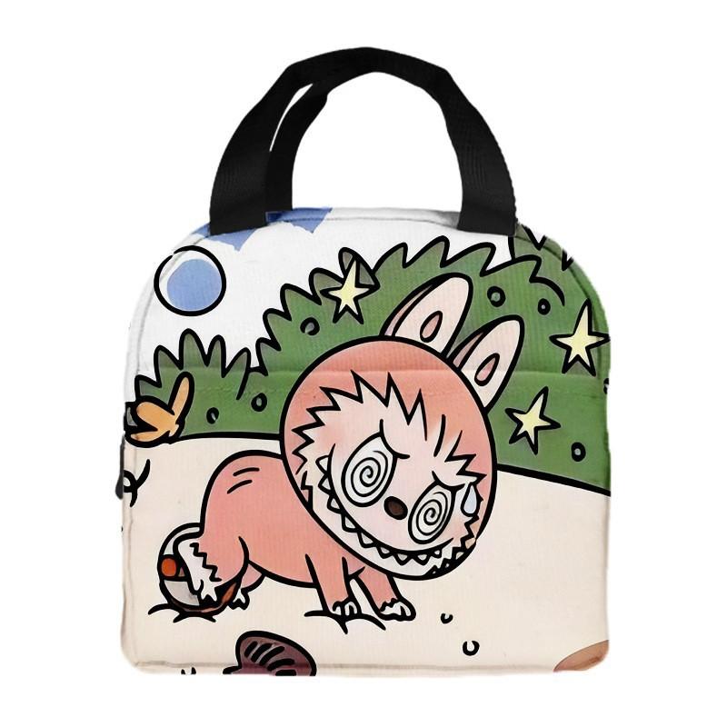 Cartoon Handbag Oxford Cloth Waterproof and Durable Tote Built In Aluminum Foil Insulation