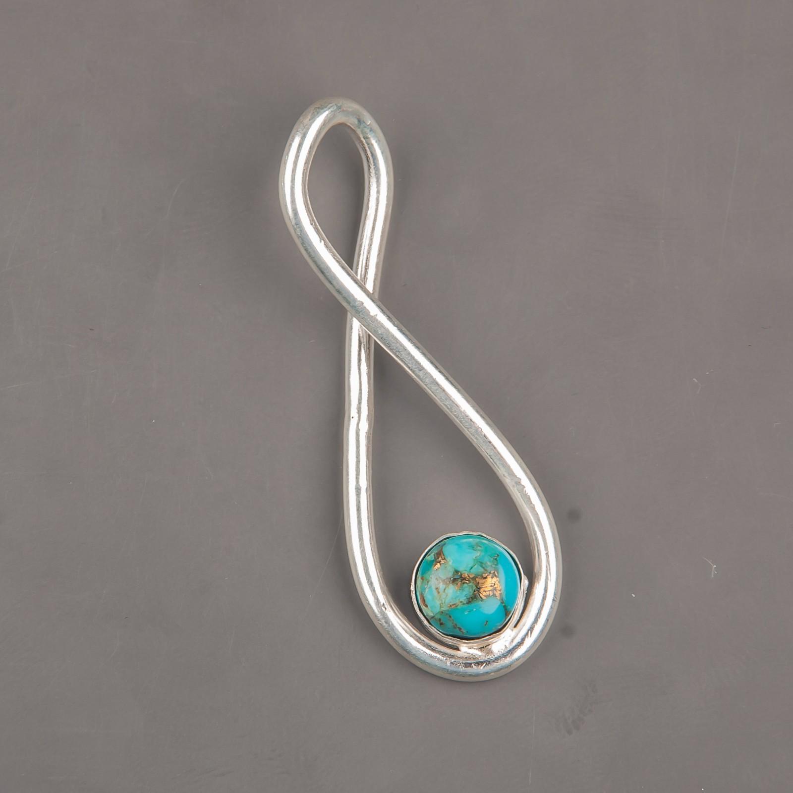 

Rare Blue Copper Turquoise Gemstone 925 Sterling Silver Jewelry Pendant 1.66 PP-20-34