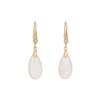 Chinese Style Qipao Earrings with Natural Chalcedony Agate Water Drop - Elegant and Fashionable Dangle Design